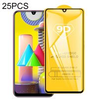 Voor Galaxy M31 25 PCS 9D Full Glue Full Screen Tempered Glass Film
