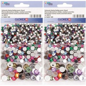 1200x Gekleurde ronde plak/strass steentjes