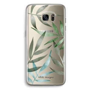 Tropical watercolor leaves: Samsung Galaxy S7 Edge Transparant Hoesje