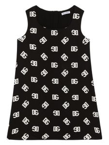 Dolce & Gabbana Kids robe à imprimé DG - Noir