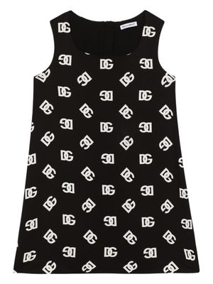 Dolce & Gabbana Kids robe à imprimé DG - Noir