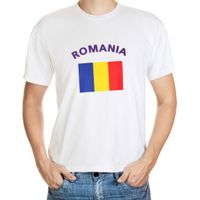 Wit t-shirt Roemenie heren 2XL  - - thumbnail