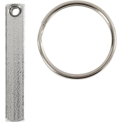 ImpressArt Sleutelhanger set, afm 40x5 mm, 6 stuk/ 1 doos