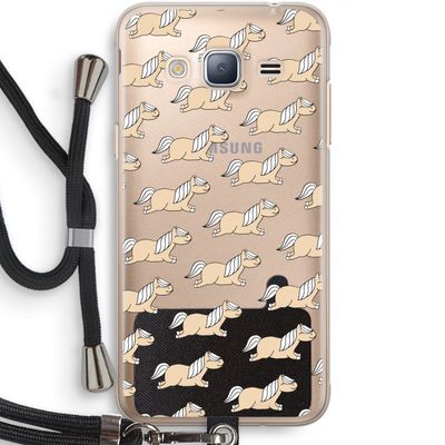 Ponys: Samsung Galaxy J3 (2016) Transparant Hoesje met koord