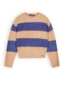 NoBell Meisjes cropped trui gebreid colourblock - Kessy - Ensign blauw