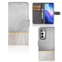 OPPO Find X3 Neo 5G | Book Style Case | Wood Concrete