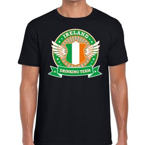 Zwart Ireland drinking team t-shirt heren