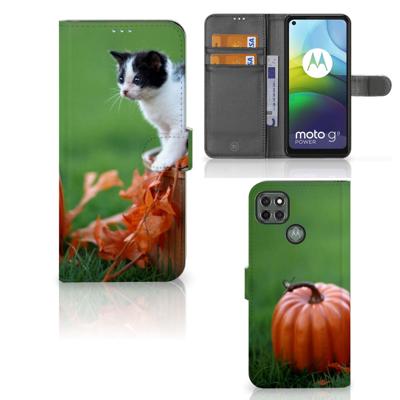 Motorola Moto G9 Power | Telefoonhoesje | Met pasjeshouder | Kitten