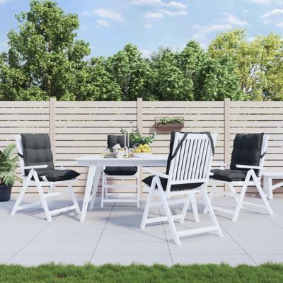 VidaXL Stoelkussens 4 st lage rug oxford stof antracietkleurig