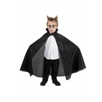 Halloween Dracula cape - voor kinderen - zwart - L85 cm One size  - - thumbnail
