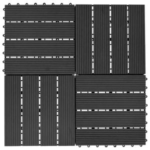 VidaXL Terrastegels 30x30 cm 1 m² hkc zwart 11 st