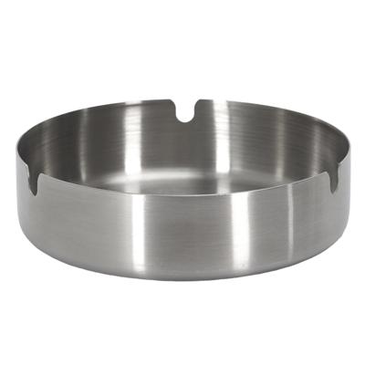 Home deco factory asbak - 5x - metaal - zilver - D12 cm - rond