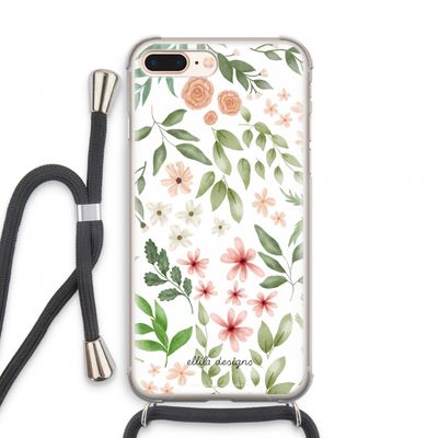 Botanical sweet flower heaven: iPhone 8 Plus Transparant Hoesje met koord