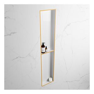 Wandnis Solid Surface Easy | In- en opbouw | 30x90x8 cm | 2 vakken | Ocher/Talc