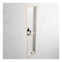Wandnis Solid Surface Easy | In- en opbouw | 30x90x8 cm | 2 vakken | Ocher/Talc