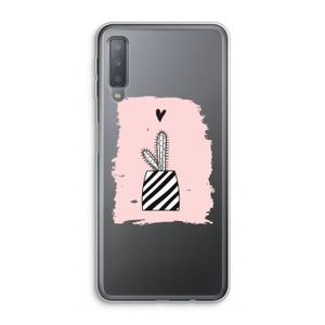 Zwart-wit cactus: Samsung Galaxy A7 (2018) Transparant Hoesje