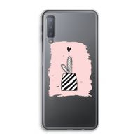Zwart-wit cactus: Samsung Galaxy A7 (2018) Transparant Hoesje