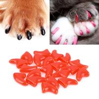 20 stuks siliconen zachte kat nagel caps/kat poot klauw/huisdier nagel beschermer/kat nagel cover maat: XS (rood)