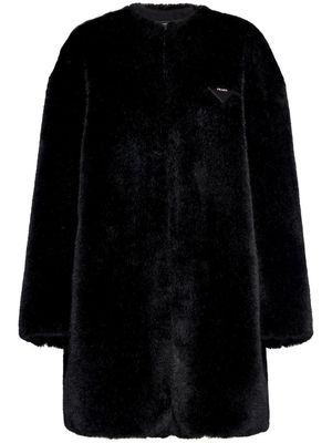 Prada manteau Aspen en fourrure artificielle - Noir