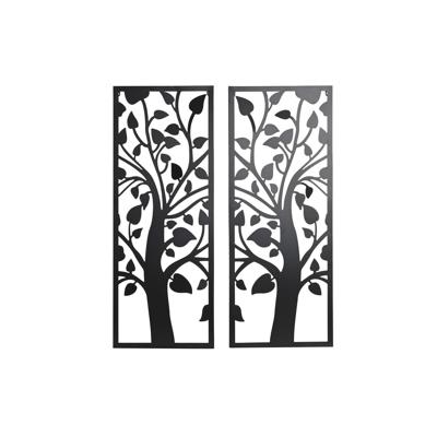 Wanddecoratie DKD Home Decor (2 Onderdelen) Boomstructuur Metaal Shabby Chic (35 x 1,3 x 91 cm)