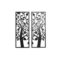 Wanddecoratie DKD Home Decor (2 Onderdelen) Boomstructuur Metaal Shabby Chic (35 x 1,3 x 91 cm)