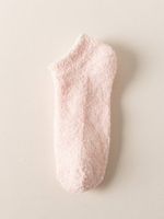 1pair Women Warmth Coral Velvet Silicone Anti-skid Floor Socks - thumbnail