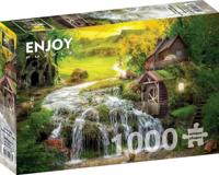 A Log Cabin by the Magic Creek Puzzel 1000 Stukjes