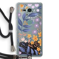 Flowers with blue leaves: Sony Xperia XZ2 Compact Transparant Hoesje met koord