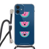Smiley watermeloen: iPhone 12 Transparant Hoesje met koord Smiley watermeloen: iPhone 12 Transparant Hoesje met koord