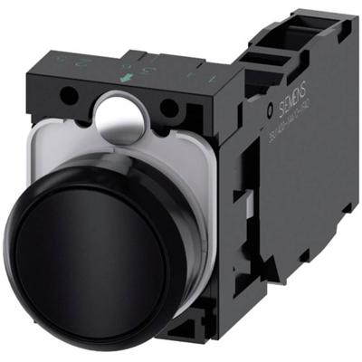 Siemens 3SU11000AB101FA0 3SU1100-0AB10-1FA0 Druktoets Kunststof frontring, Rond Knop Zwart 1 stuk(s)