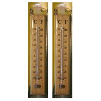 Set van 2x houten thermometers voor binnen en buiten 40 cm