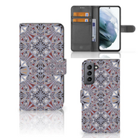 Samsung Galaxy S21 FE Bookcase Flower Tiles