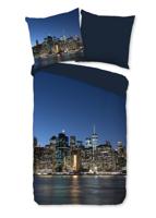 Pure Dekbedovertrek "New York" - Blauw - (135x200 cm) - Microfiber