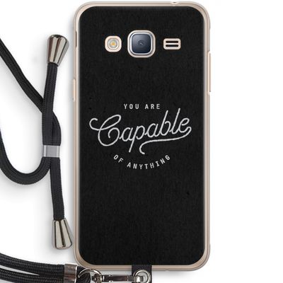 Capable: Samsung Galaxy J3 (2016) Transparant Hoesje met koord