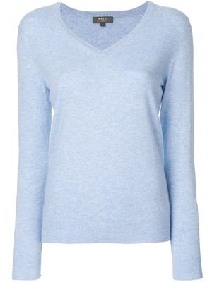 N.Peal pull en cachemire à col v - Bleu