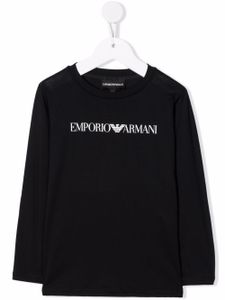 Emporio Armani Kids haut en coton à manches longues - Bleu