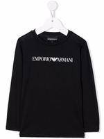 Emporio Armani Kids haut en coton à manches longues - Bleu