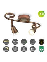 Home sweet home curl 2L LED opbouwspot ↔ 35,5 cm brons - thumbnail