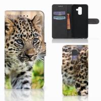Samsung Galaxy A6 Plus 2018 | Telefoonhoesje | Met pasjeshouder | Baby Luipaard