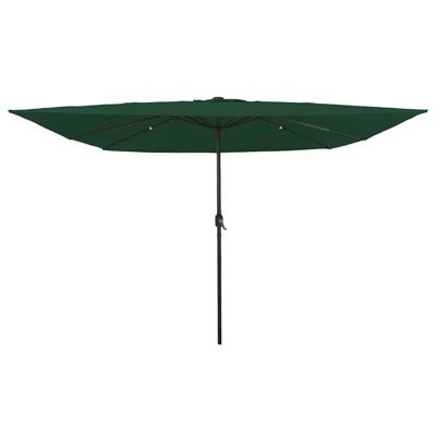 Vierkante Tuinparasol met LED Verlichting 295x245 cm Groen