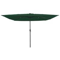 Vierkante Tuinparasol met LED Verlichting 295x245 cm Groen