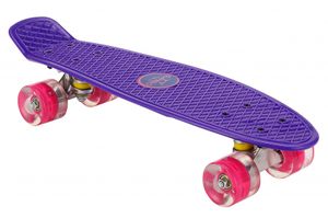 AMIGO Flip Ít skateboard met ledverlichting 55,5 cm paars/roze