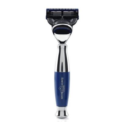 Edwin Jagger Razors Gillette Fusion Proglide Blue & Chrome Plated Ref.R363CRF 1Stuks