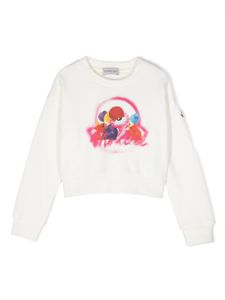 Moncler Enfant sweat en coton à imprimé graphique - Blanc