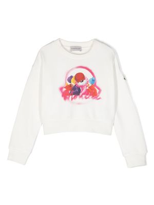 Moncler Enfant sweat en coton à imprimé graphique - Blanc
