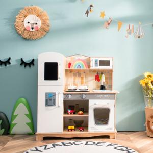 Kinderspeelset voor De Keuken Speelgoed voor Namaakkoken met Realistisch Licht en Geluid Magnetron en Kraan voor Kinderen van 3-7 Jaar