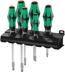 Wera 334 SK/6 Schroevendraaierset  Kraftform Plus Lasertip + houder, 6 -delig - 1 stuk(s) - 05007680001