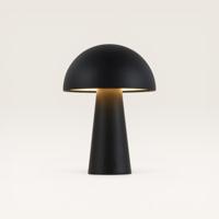 LED Tafellamp Arvento nero - Zwarte, oplaadbare paddenstoel lamp voor binnen en buiten, met geïntegreerde dimmer