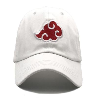 Japanse Anime Naruto Hat Uchiha familie logo borduurwerk katoen Baseball caps (wit)
