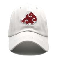 Japanse Anime Naruto Hat Uchiha familie logo borduurwerk katoen Baseball caps (wit)